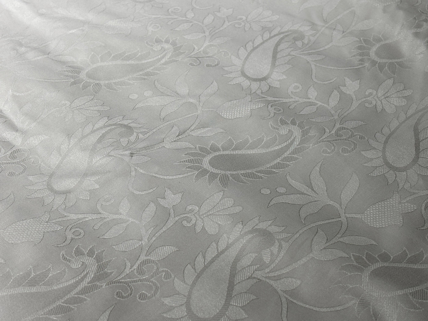Organic Jasmin Jacquard Fabric raised, intricate floral patterns in 2 designs [18822/23]