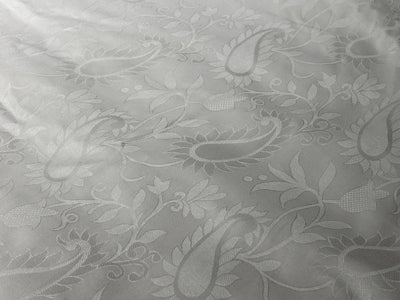 Organic Jasmin Jacquard Fabric raised, intricate floral patterns in 2 designs [18822/23]