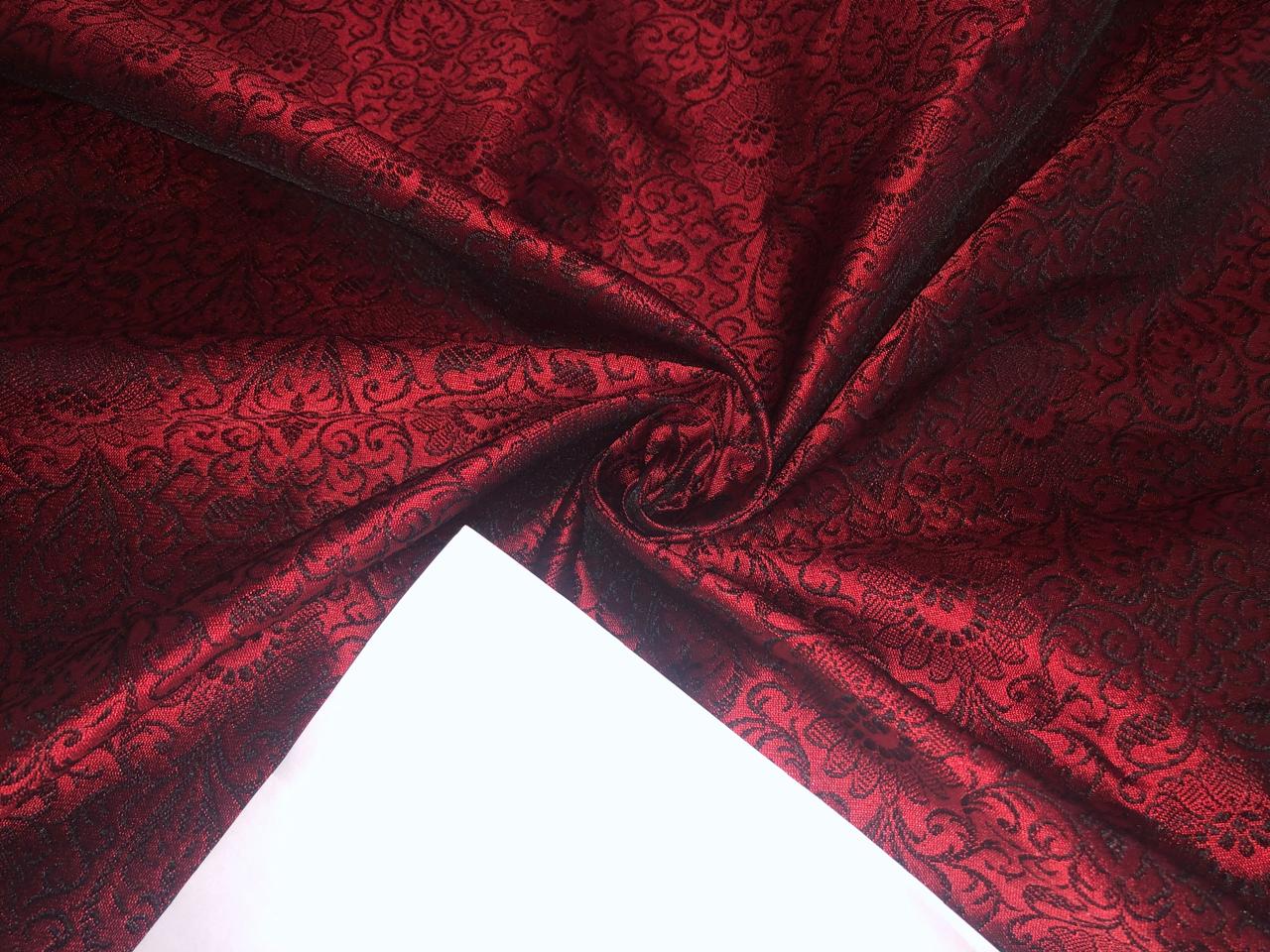 BROCADE MAROON X BLACK COLOUR 44" wide available in 4 colors red,purple,green and blue BRO327[1/2/3/4]