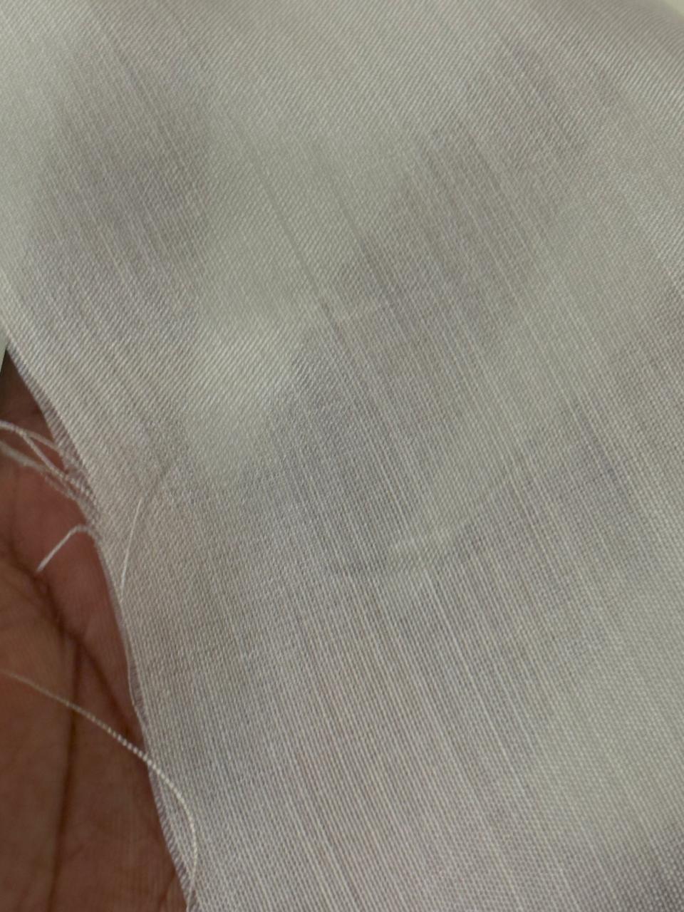 TUSSAR  SILK NATURAL IVORY FABRIC 44&quot; WIDE 19 momme [18313]