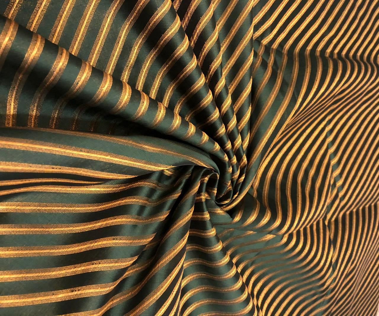 Silk Brocade fabric available in 6 colors royal blue/purple/mustard gold/red/green and gold stripe jacquard 44" WIDE BRO900[1,2.3,4.5,6]