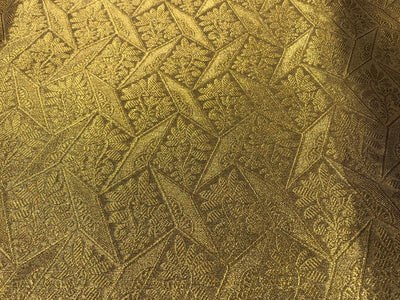 Brocade Tissue fabric  metallic gold color all over self jacquard 44" wide available in 2 different patters geometric floral motif and all over floral BRO1030[1/3]