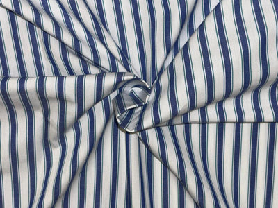 100% Cotton Poplin 58" wide  white, royal blue and green stripes [18328]