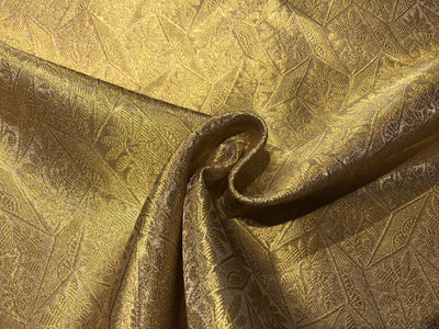 Brocade Tissue fabric  metallic gold color all over self jacquard 44" wide available in 2 different patters geometric floral motif and all over floral BRO1030[1/3]