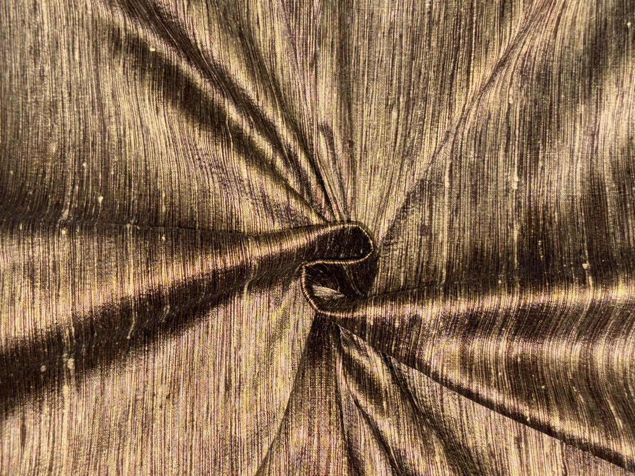 SILK Dupioni FABRIC 2 ply silk 54&quot;-orange/pink/black ,purple/golden brown ,brown/golden cream and purple x pink DUPNEWS14