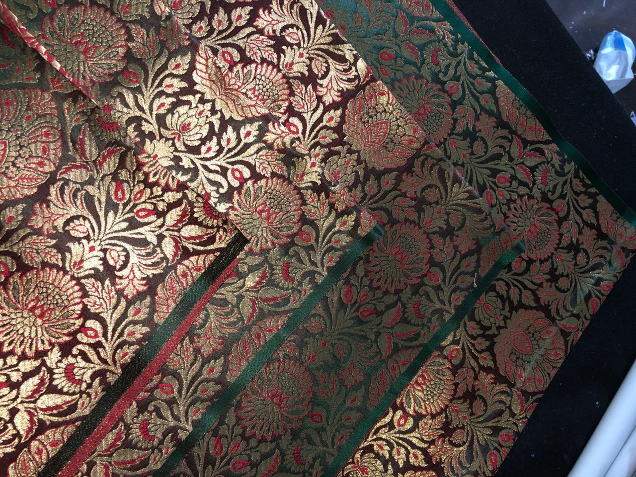 Silk Brocade fabric  jacquard available in 7 colors mulberry, burgundy, candy pink, teal, mustard, green x red  and turquoise BRO1026
