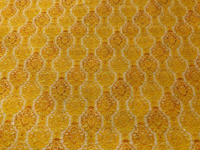 Silk Brocade fabric floral motifs available in 2 colors yellow and green 58" wide BRO1094[1/2]