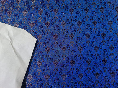 Silk Brocade Fabric Blue,Red & metallic Gold 44" wide BRO148[4]