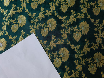 Silk Brocade fabric available in 2 colors navy and green 44" WIDE BRO899[4/5]