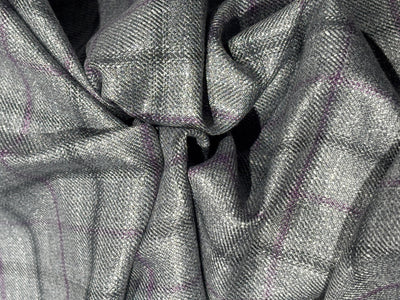 Suiting Huddersfield blend — 100% bamboo available in 2 colors Grey with a dash of purple and blue with mustard[17755/56]