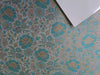Silk Brocade fabric Blue Floral Jacquard color 44" wide BRO895[1]