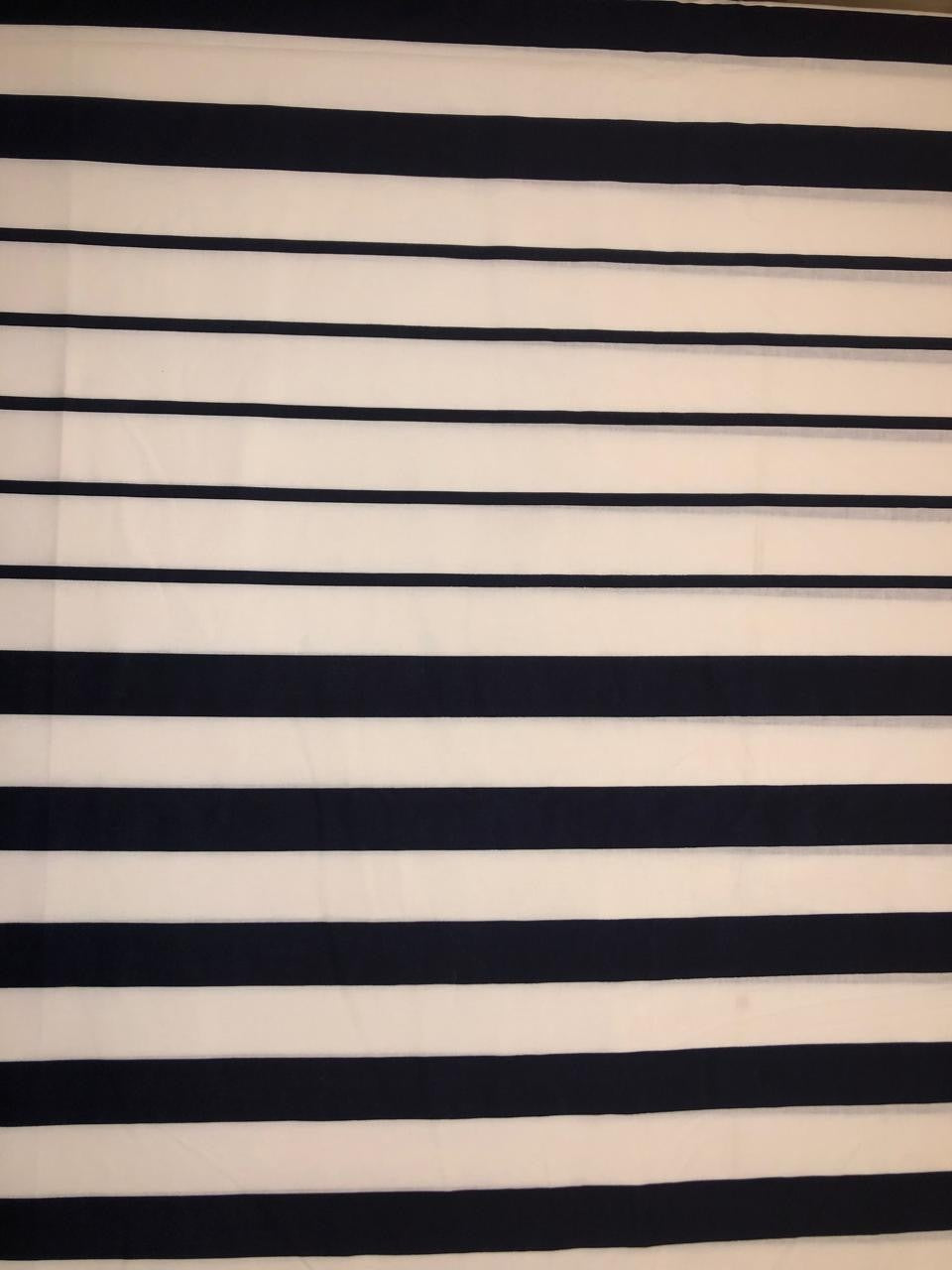 100% Cotton Poplin black white stripe  53" wide [18487]