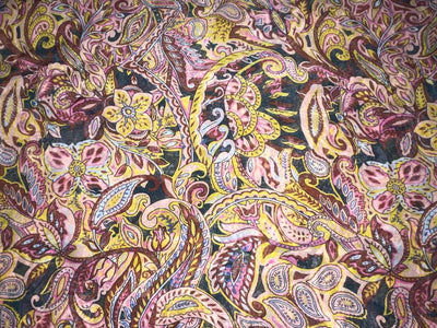 Silk Flat chiffon fabric -40 gram{11 mm} paisley print 44&quot; wide minimum order 10 yards