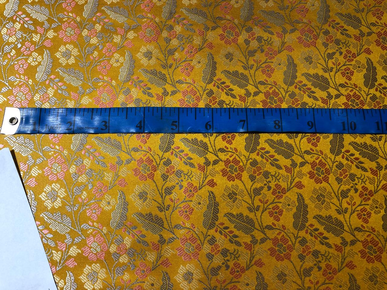 Silk Brocade  fabric~  44" wide FLORAL  jacquard available in 3 colors light olive ,mango and nude beige BRO999