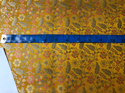 Silk Brocade  fabric~  44" wide FLORAL  jacquard available in 3 colors light olive ,mango and nude beige BRO999