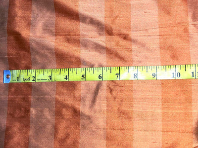 SILK Dupioni FABRIC Shades of Orange color Stripes DUPS27[1]