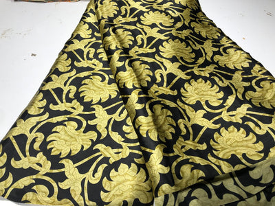 100% PURE SILK 80 GRAMS  SATIN PRINTED 44"WIDE FABRIC FLORAL PRINTED available in 2 colors  BLACK WITH GOLD and CREAM WITH LILAC [16944/48]