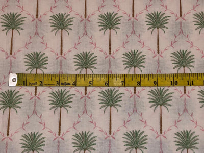 100% Cotton Poplin ivory with palm tree motifs 53" wide [18490]