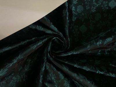 Silk Brocade fabric 44" wide Floral Jacquard available in 2 colors Burgundy with black and mustard color/ teal and black color BRO914[1/2]