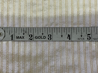 100% SILK ORGANZA BANANA STRIPES SEMI SHEER 44" WIDE available in both gold as well as silver stripe [15529/15530]