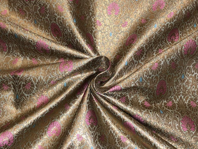 Silk Brocade fabric available in 2 colors sea green and peach orange jacquard  BRO1081[1/2]