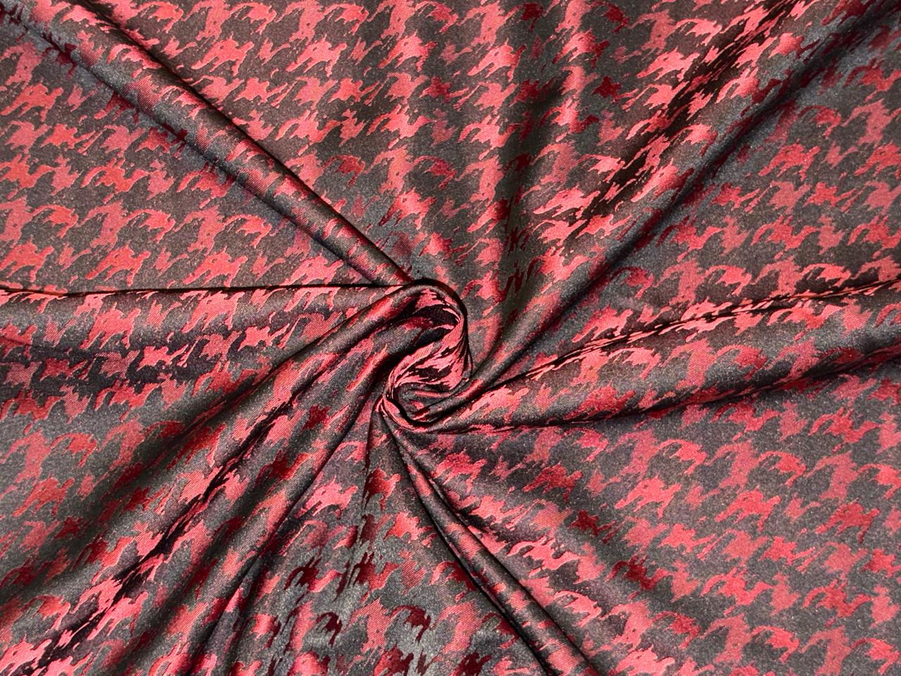 Embossed Houndstooth Polyester Lycra fabric 58"[18482/3]