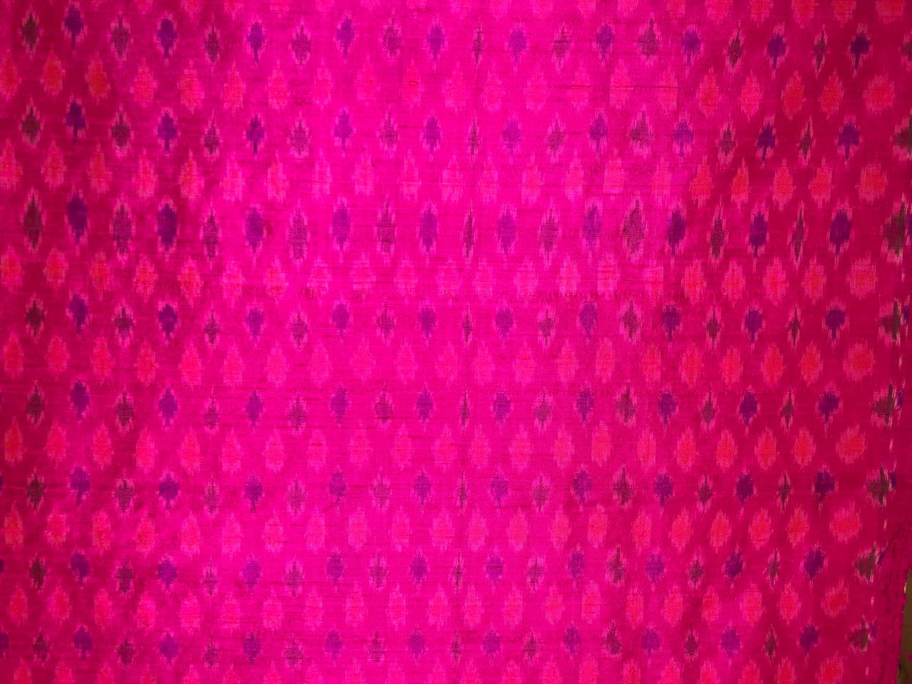 100% pure silk dupion ikat fabric pink color 44" wide available in 3 combinations[18470/71/72]