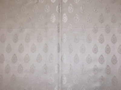 Silk Brocade fabric white ivory motif  BRO1086[2]