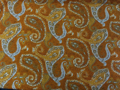 Premium Viscose Rayon fabric with foil print 58" wide available in four colors RED/PINK/PEACOCK GREEN AND MUSTARD GOLD