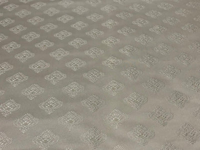 Silk Brocade fabric 44" wide white ivory motif self Jacquard BRO946A[2]