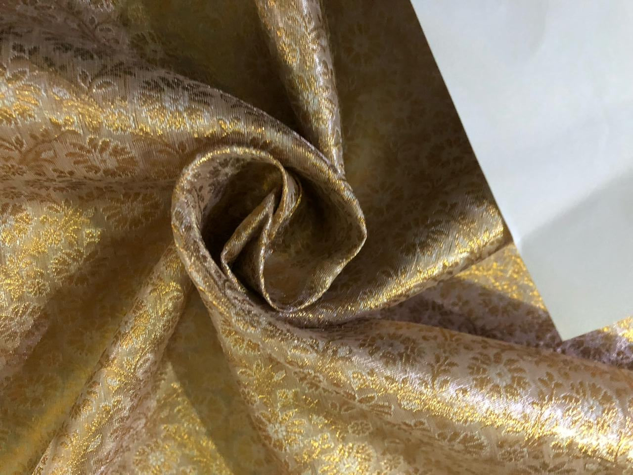 Silk Brocade fabric 44" wide GOLD Jacquard BRO923[3]