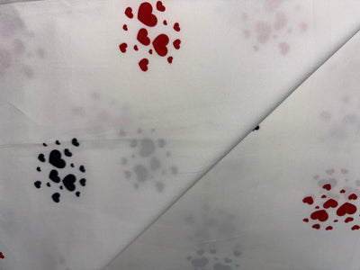 100% Cotton Twill fabric with Love hearts red and black 58" wide [17209]