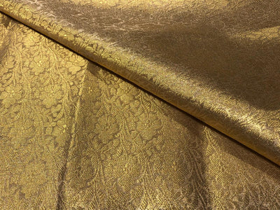 Brocade Tissue fabric  metallic gold color all over self jacquard 44" wide available in 2 different patters geometric floral motif and all over floral BRO1030[1/3]