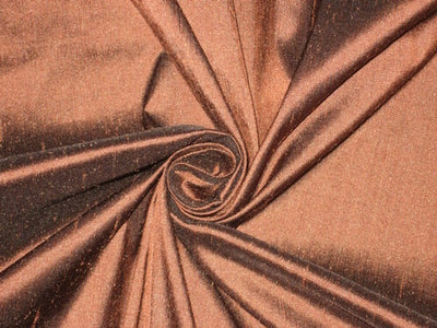 100% Pure SILK Dupion FABRIC Brown with Black shot colour 54&quot; wide DUP#36[4]