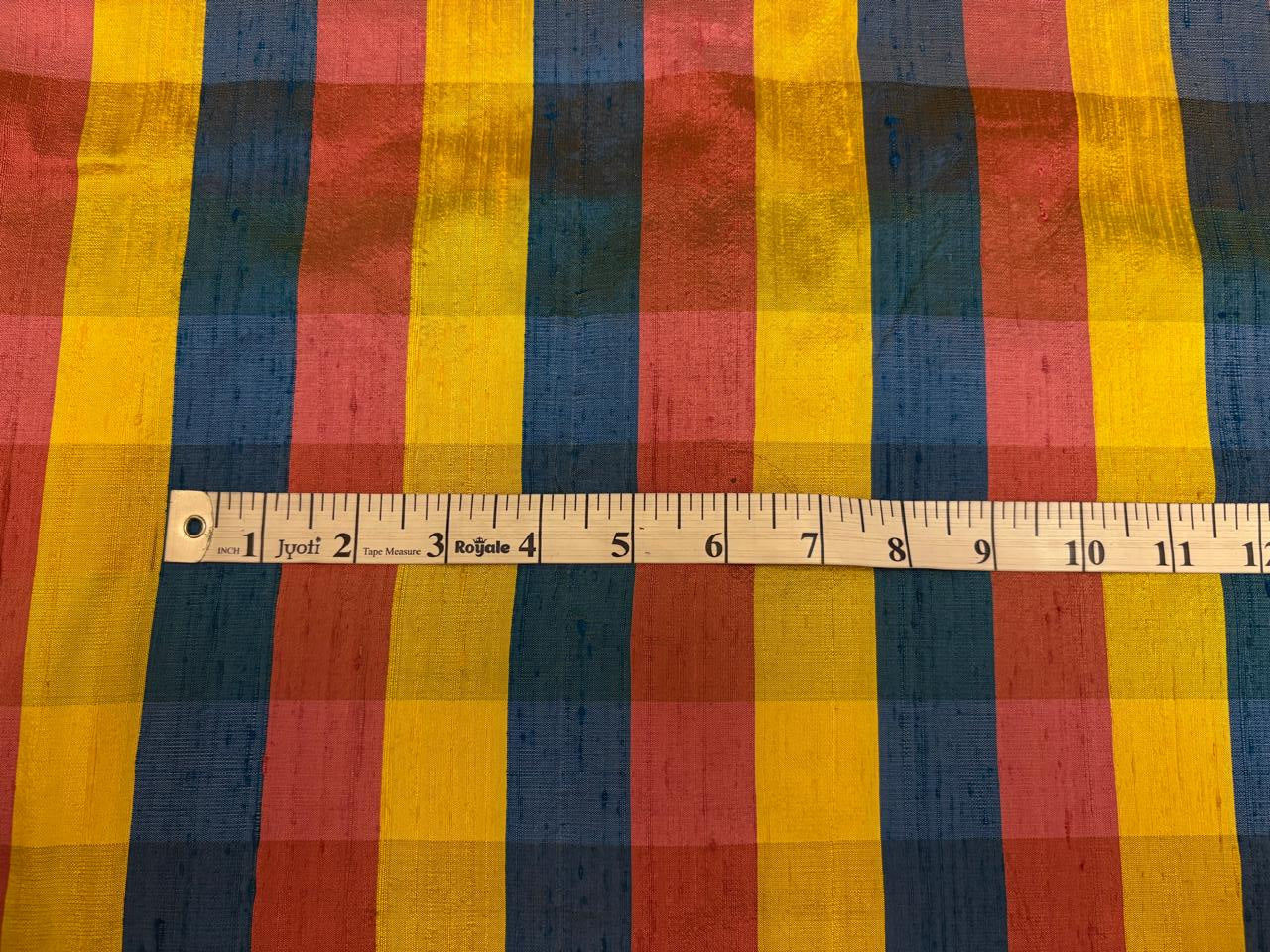 100% silk dupion blues , yellows and pinks  Plaids fabric 44" DUPNEWC33[1]