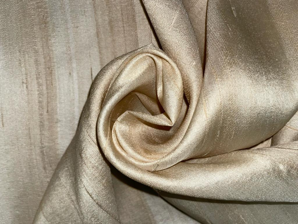 100% TUSSAR GEORGETTE SATIN SILK NATURAL COLOR FABRIC 44" WIDE [15538]