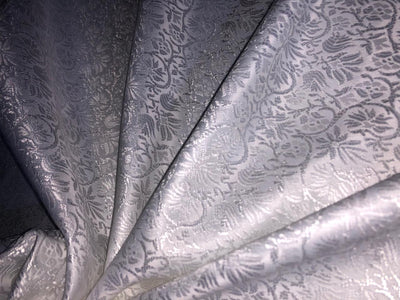 Silk Brocade fabric WHITE with self color motif 58" wide Jacquard BRO913[6]