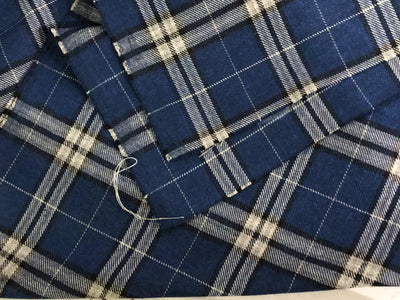 TWEED FANCY Suiting Fabric BLUE AND WHITE BLAIZER  plaids   [16595]
