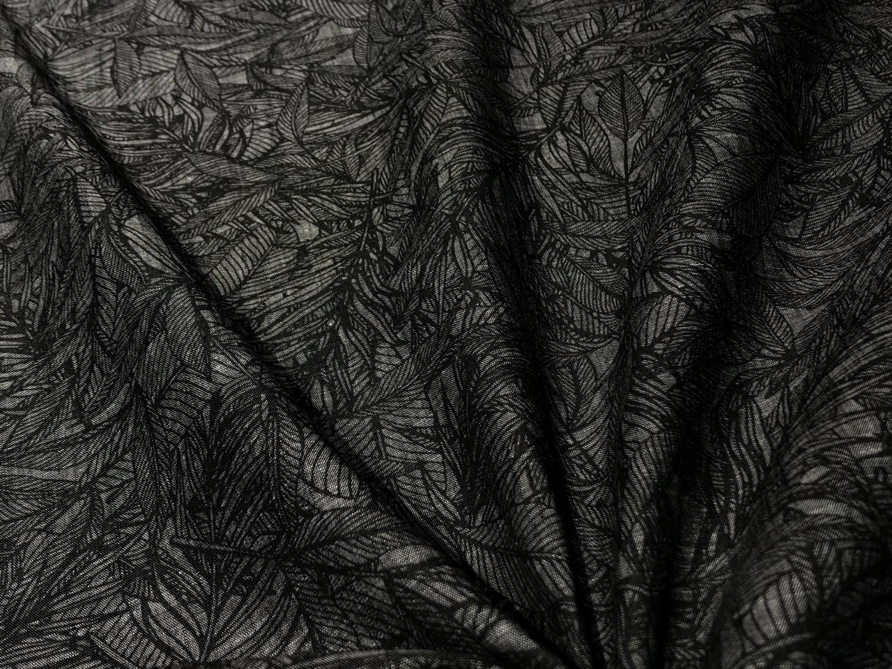 100% Cotton Poplin Black And Grey Jungle  PRINT [17014]