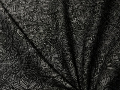 100% Cotton Poplin Black And Grey Jungle  PRINT [17014]