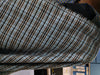 Wool and Acrylic blend fabric pastel blue brown and black plaids [15822]