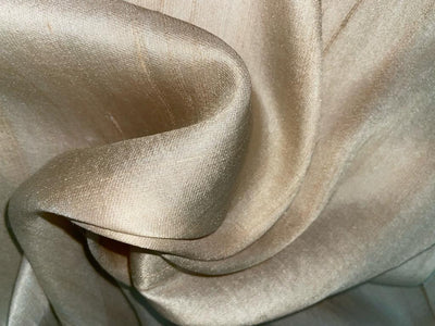 100% TUSSAR GEORGETTE SATIN SILK NATURAL COLOR FABRIC 44" WIDE [15538]