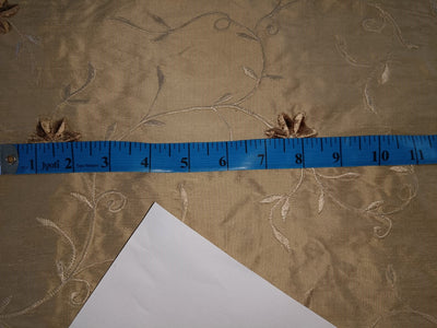 Silk dupioni embroidery Rich taupe green colour 54" wide DUPE17[5]