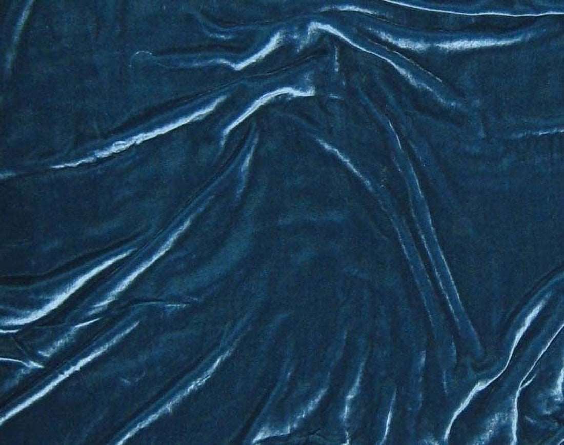 100% Chinese Plush Silk Teal Blue Velvet Fabric ~ 44&quot; wide