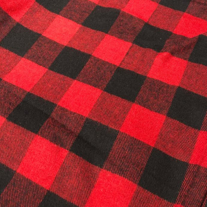 100% Wool Fabric Red and Black plaids [17724]