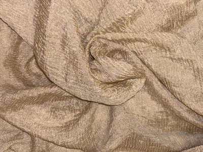 100% silk crepe rich ivory CRUSH jacquard with subtle white gold jacquard  44" wide [18401]