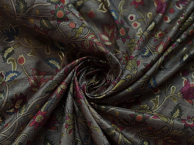 Modal Satin Digital Foil Print 44" available in 3 prints Indian classic ,grey floral and snake skin floral [18607/08/09]