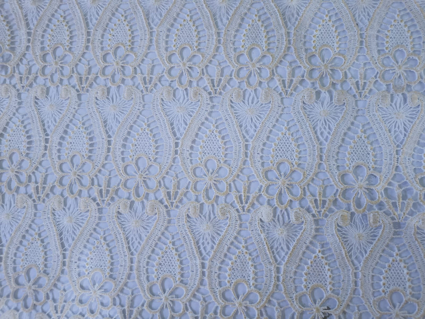 LACE: Rich Chemical Lace Fabric 44" IVORY GOLD color
