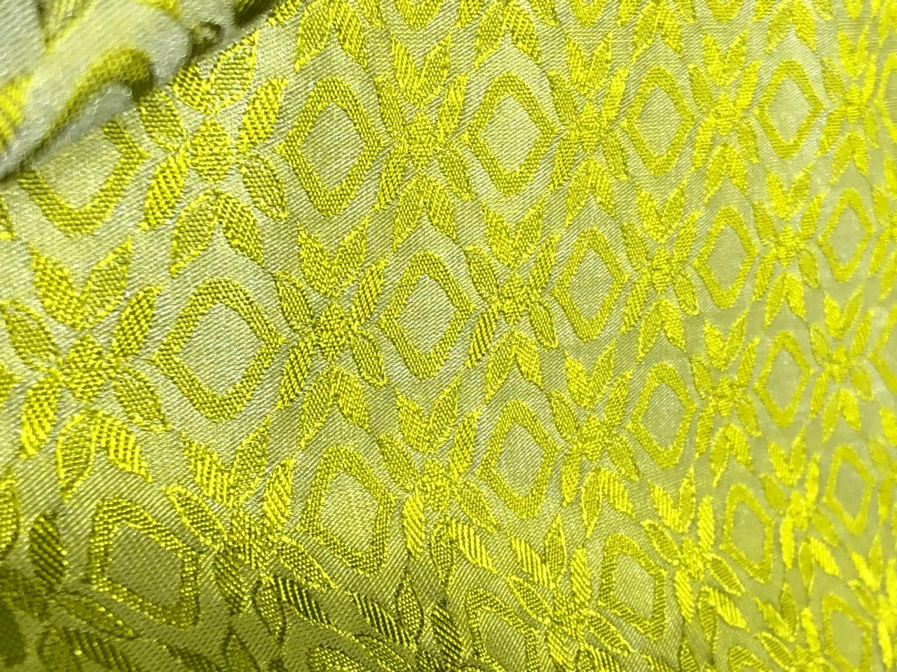 Silk Brocade fabric 44" self geometric  jacquard available in 4 colors pink ,olive , white ivory and lilac BRO1051