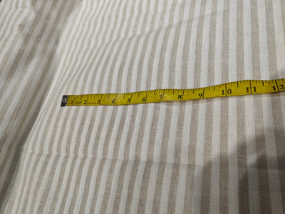 100% Linen stripe 60's Lea Fabric 58" wide available in three colors BLUE/WHITE,GREY/BLUE AND CAMEL/IVORY